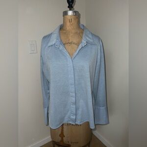 Liz Claiborne Soft Sky Blue Button-Front Shirt